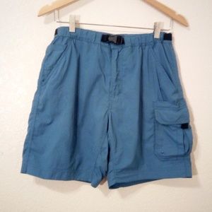 Blue hiking athletic shorts
